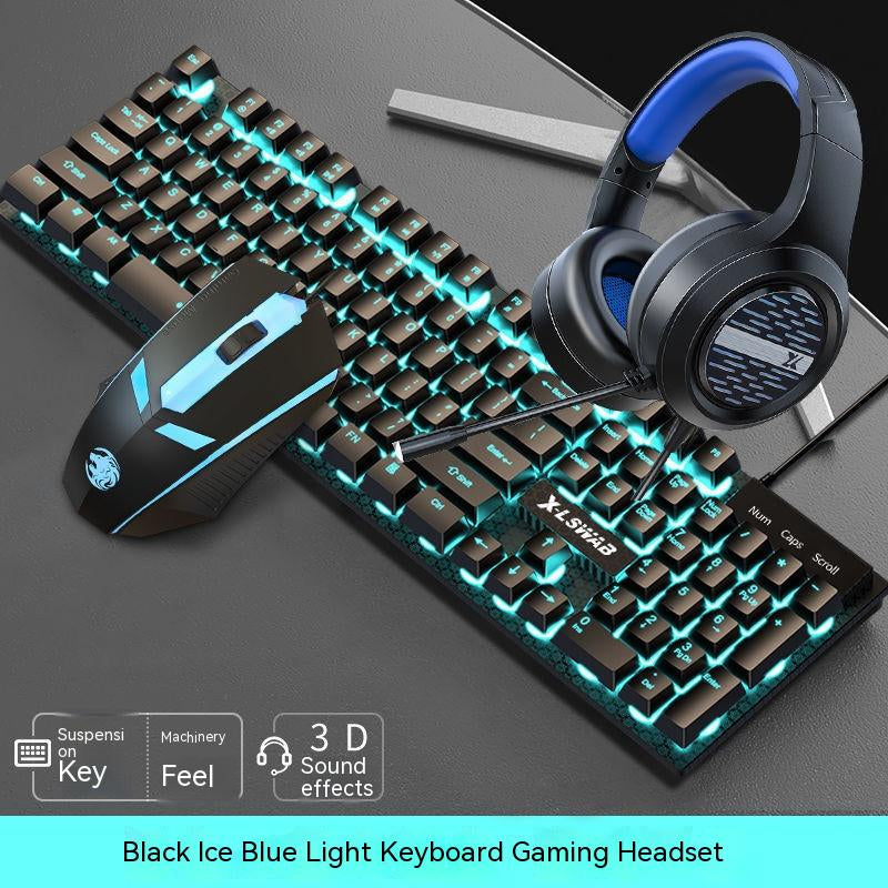 Retro-Inspired Wired Keyboard and Mouse Set with Round Key Design